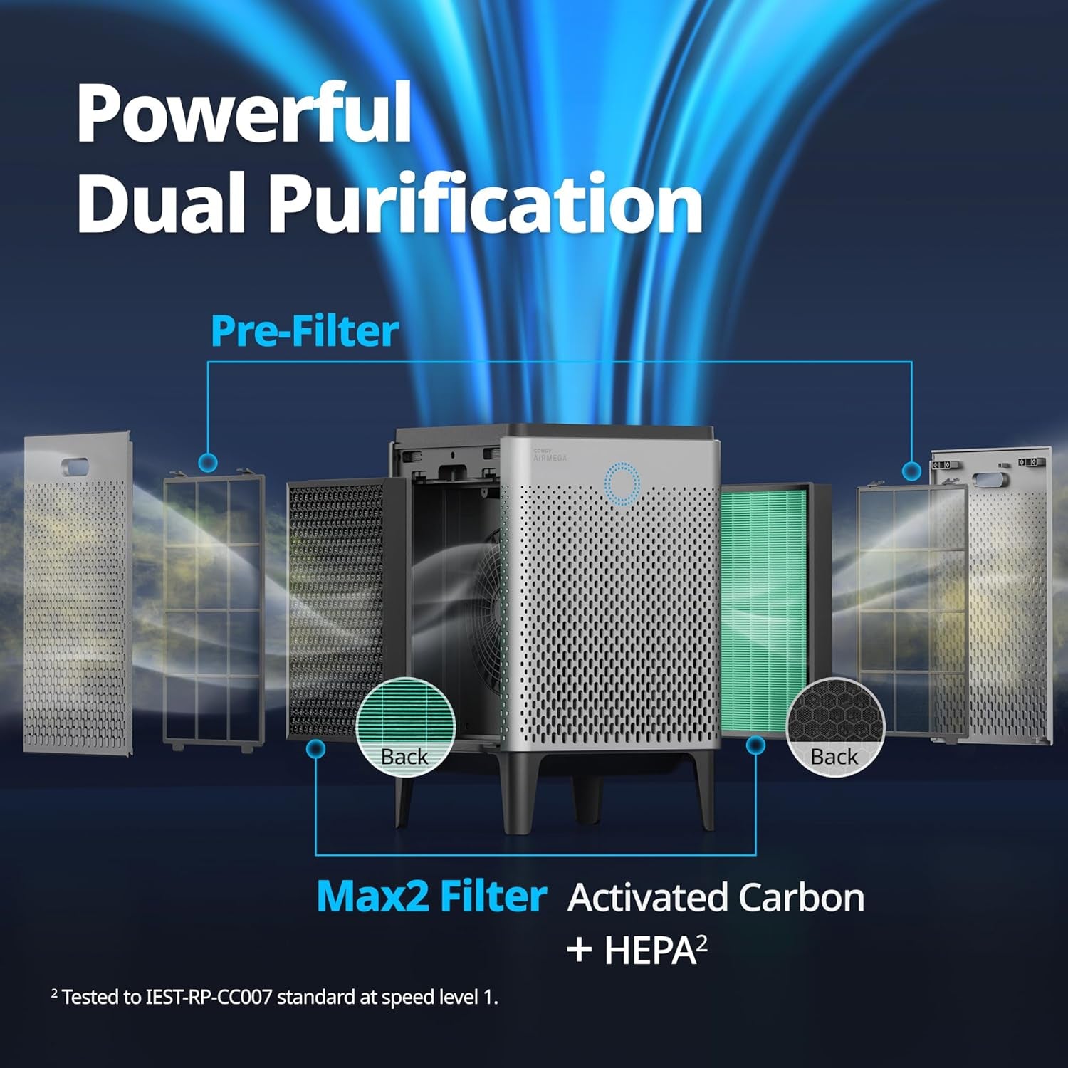 Airmega 400(G) Smart Air Purifier True HEPA Air Purifier with Smart Technology, Covers 1,560 Sq. Ft., Graphite