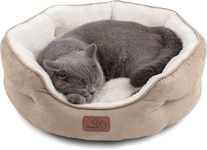 Bedsure Small Dog Bed for Small Dogs Washable - round Cat Beds for Indoor Cats, round Pet Bed for Puppy and Kitten with Slip-Resistant Bottom, 20 Inches
