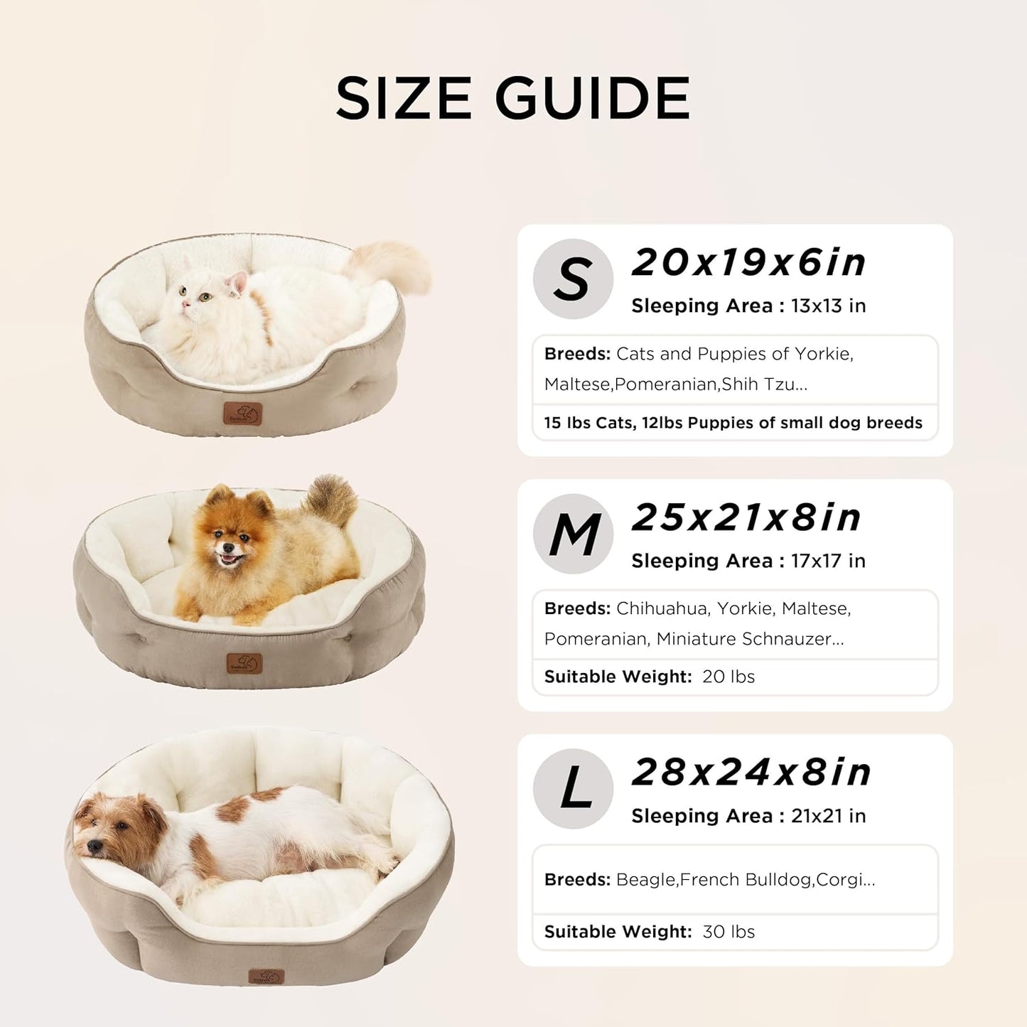 Bedsure Small Dog Bed for Small Dogs Washable - round Cat Beds for Indoor Cats, round Pet Bed for Puppy and Kitten with Slip-Resistant Bottom, 20 Inches
