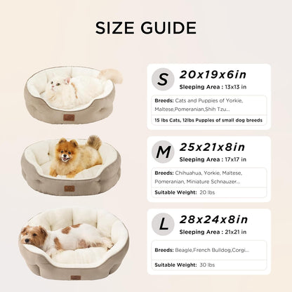 Bedsure Small Dog Bed for Small Dogs Washable - round Cat Beds for Indoor Cats, round Pet Bed for Puppy and Kitten with Slip-Resistant Bottom, 20 Inches