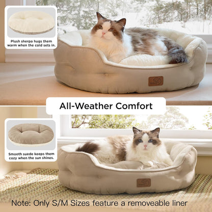 Bedsure Small Dog Bed for Small Dogs Washable - round Cat Beds for Indoor Cats, round Pet Bed for Puppy and Kitten with Slip-Resistant Bottom, 20 Inches