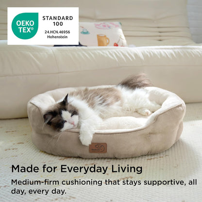 Bedsure Small Dog Bed for Small Dogs Washable - round Cat Beds for Indoor Cats, round Pet Bed for Puppy and Kitten with Slip-Resistant Bottom, 20 Inches